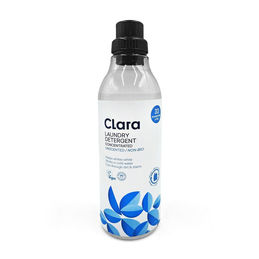 Clara Concentrated Laundry Detergent Unscented/Non-Bio 1L